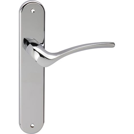 Manilla puerta zamak cromo brillo placa ovalada modelo 930 (1/5)