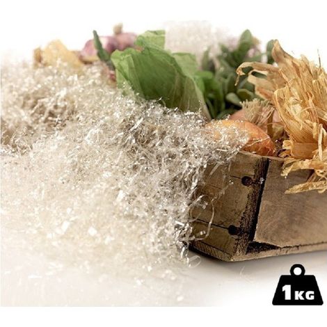 TrAdE Shop Traesio - Paglia Trasparente 1kg Per Decorazioni Addobbi Presepe E Cesti Da Regalo - (1/2)