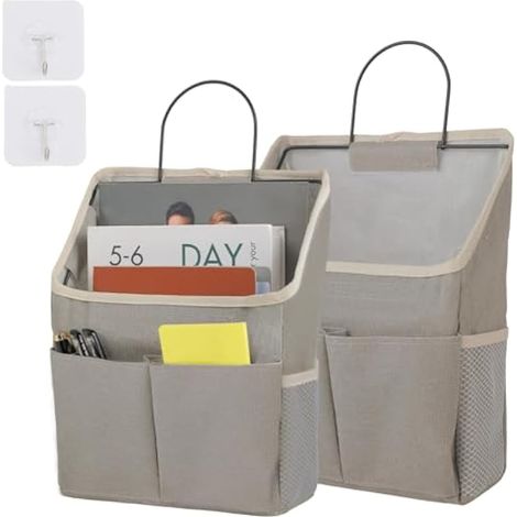 Lot de 2 organisateurs suspendus gris – Rangement multi-niveaux, gain de place, idéal pour les portes, les chambres ou les salles de bain, matériau robuste (1/5)