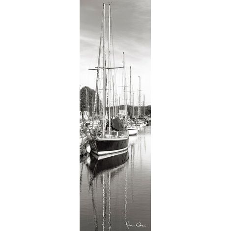 Tableau sur toile port de plaisance de Caen 30x97 cm - Impression sur Toile Murale Décorative - Image imprimée en HD sur Toile - Toile sur Châssis en Bois FSC - Fabriqué en France (1/4)