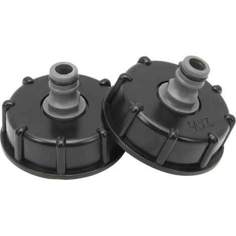 2 Pièces S60x6 IBC Bouchon cuve 1000l de Réservoir Raccord. 1/2" Diamètre de Sorti Raccord Mamelon 60 mm pour Vanne de Tonne. Tuyau D'arrosage 1/2" Raccord