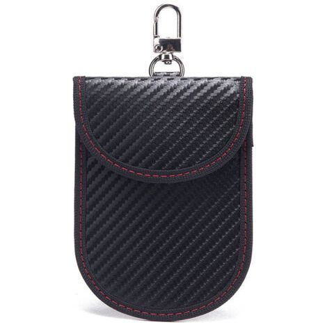 Etui Anti RFID Clé Voiture Signal Blocage Faraday Pochette Sac, Lot de 1 Pochettes Blocage Signal RFID pour Clé Voiture, Étui de Protection Anti RFID en Fibre de Carbone (1/4)