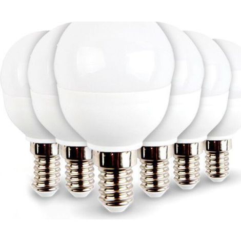6er-Pack LED-Lampen E14, Globusform klein, 5,5 W, 470 lm, neutralweiß 4000 K, Energieeffizienzklasse A++