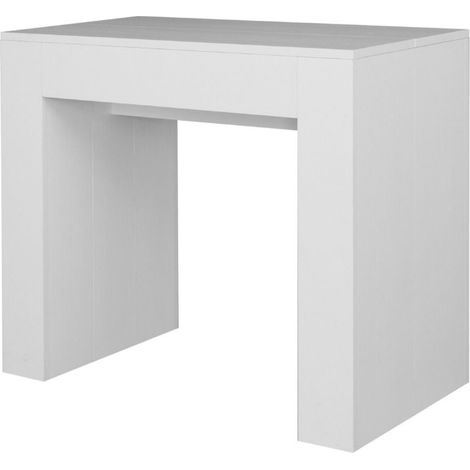 Console extensible en bois Extra 2 pieds-Blanc-2 pieds (1/5)