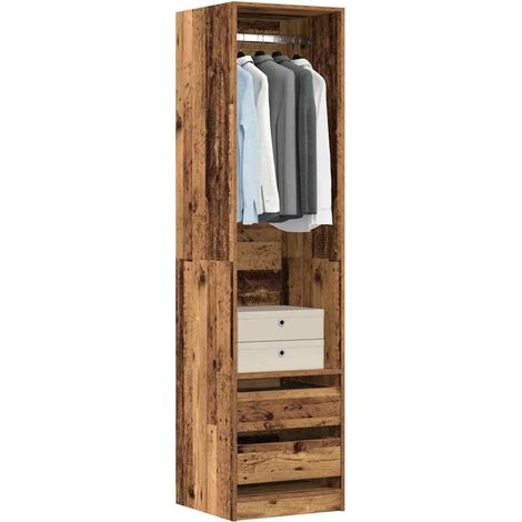 Kleiderschrank Altholz-Optik 50x50x200 cm Holzwerkstoff