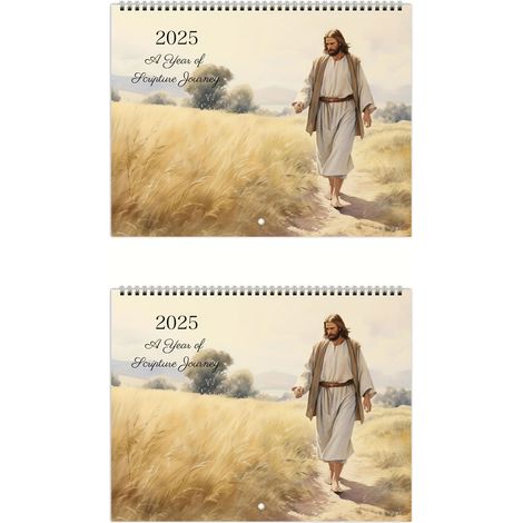 Lot de 2 calendriers muraux 2025, papier couché, reliure spirale, à suspendre, pour la maison et le bureau (1/4)