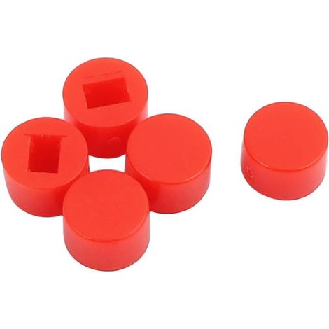 5 pièces rond en forme bouton tactique couvercle protection rouge pour 5,8mm x 3,8mm plaque (1/2)