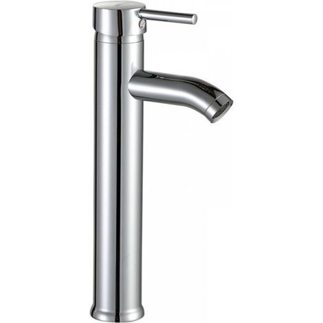 Robinet lavabo haut salle de bain acier inoxydable levier unique eau chaude et froide avec 2 tuyaux inclus robinet mitigeur haut pour vasque robinet haut lave main mitigeur lavabo haut (1/5)