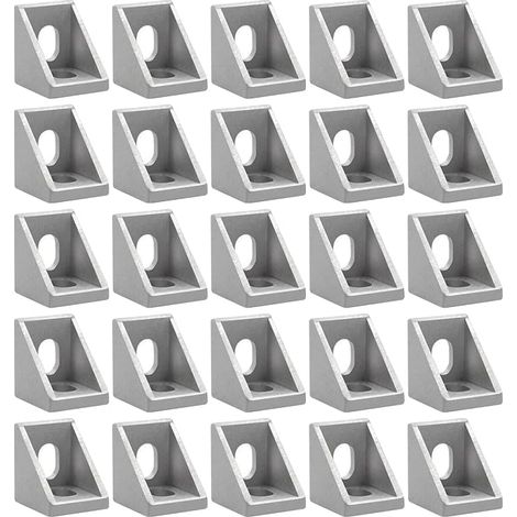 25x Winkel BefestigungEckwinkel, 20x20 Aluminium Winkelverbinder Befestigung Aluprofil Eckwinkel Befestigungsmaterial Winkel Befestigung (1/5)