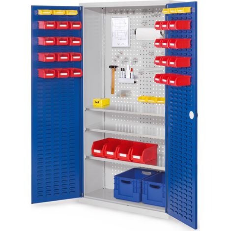 Kappes ®RasterPlan Werkzeugschrank 1950x1000m Modell 6 Tiefe 410mm Schlitzplattentüren enzianblau