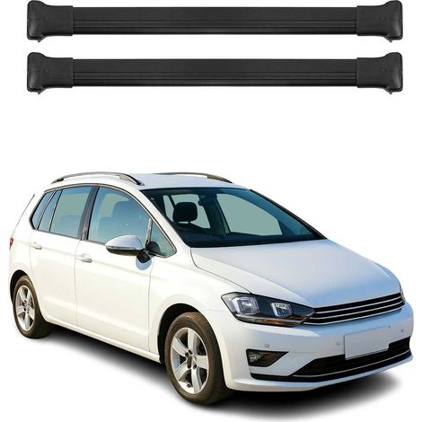 OMAC Barres de toit en aluminium pour VW Golf Sportsvan mk7 2012-2019 – Charge max 75 kg – 2 barres Noir (1/5)
