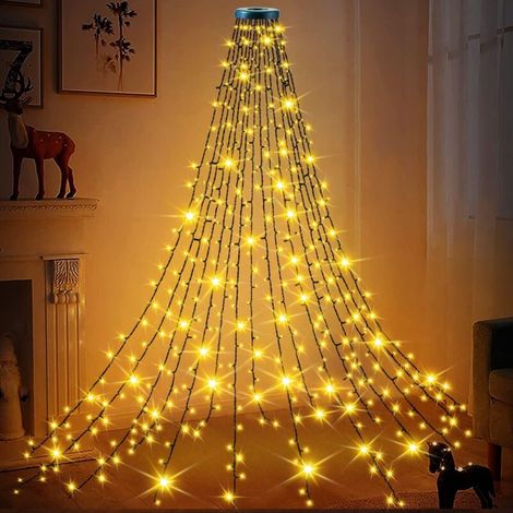 Christmas Tree Lights, 400 LED Christmas Tree Lights, 2m Christmas Decoration, 8 Modes for Christmas Party, Wedding, Birthday (Warm Colors)