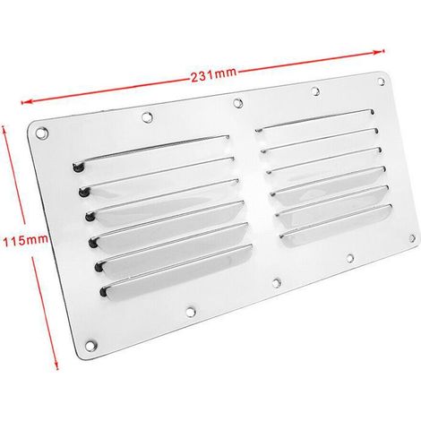Ventilation window, ventilation panel, air outlet made of stainless steel 304, 230 x 115 mm, accessories for ship and yacht construction--DTEKGAZ