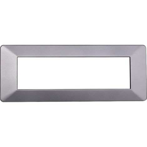 Placca compatibile Vimar Plana 7 moduli plastica colore argento Ettroit EV83706