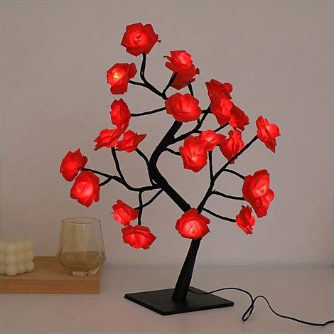 Lampe Roseau – Lampe de bureau LED Roseau (alimentation USB), rouge (1/2)