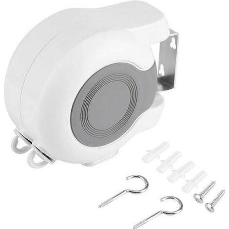 2 Corde à linge rétractable 13m Étendoir extérieur ABS PVC pour balcon terrasse (1/4)