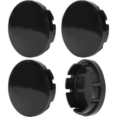 Allecto,Tapas de buje de rueda,Tapas de buje de rueda negras universales,56 mm,Plástico ABS,Accesorios para coche,4 piezas,Piezas de repuesto (1/5)