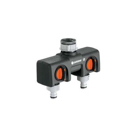DISTRIBUTORE A 2 VIE CON INNESTI RAPIDI- - per rubinetti da 3/4-1 in blister (8193-20) - 1 blister GARDENA
