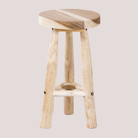SKLUM Hoher Holzhocker (65 cm) Narel Braun Natur (1/5)
