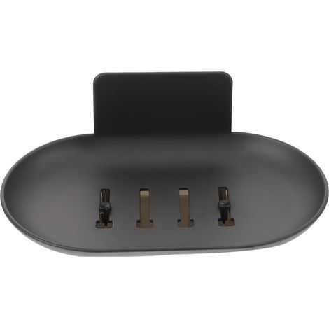 Gray Space Aluminum Self Draining Wall Mounted Soap Dish No