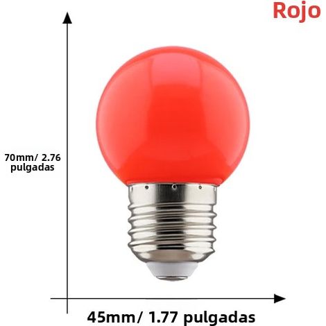 (Rouge) 2 ampoules LED colorées G45 E27 220V Lampe de table d'intérieur Veilleuse (1/5)
