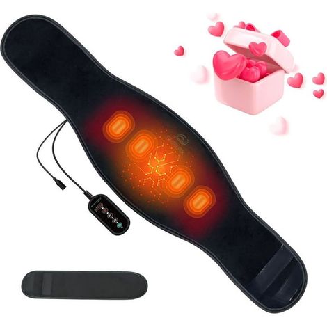 Coussin Chauffant Pour Soulager Le Dos,Ceinture De Massage Vibrante Avec Sangle Ajustable&3 Modes De Vibration,3 RéGlages De (1/4)