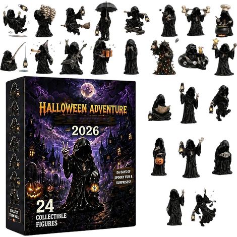 Ensemble de 24 figurines de la Faucheuse gothique pour le compte à rebours d'Halloween (1/5)