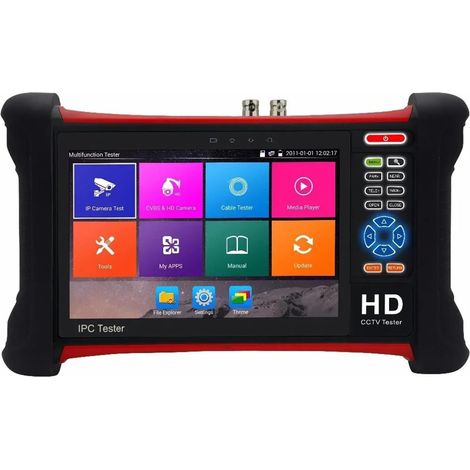 X7 IPC testeur Moniteur H.265 4K 8MP TVI CVI AHD SDI CVBS IP CCTV testeur avec TDR, Traceur de câble, multimètre numérique(X7) (1/4)