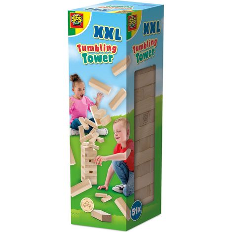 XXL Holzstapelspiel - SES CREATIVE - Outdoor - Fördert die motorischen Fähigkeiten - Aktivität im Freien - Alter: 5+