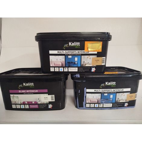 Lot de 3 - KALITT DÉCO - Peinture intérieure monocouche - 7.5L total - Haut pouvoir couvrant - Voir photos (1/5)