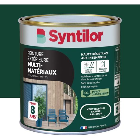 SYNTILOR Peinture exterieure bois, aluminium, pvc . SYNTILOR vert basque satine 0.5l (1/5)
