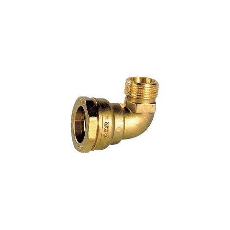 Coude PE serrage ext eau laiton M 40 33x42