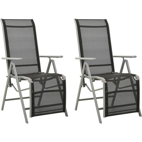 Garten-Liegestühle 2 Stk. Textilene und Aluminium Silbern