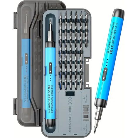 Mini tournevis électrique 46 en 1, kit d'outils de réparation domestique portable et rechargeable (1/5)