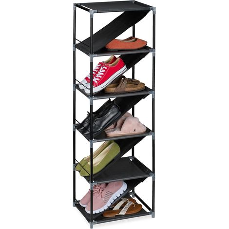 Zapatero ahorrador de espacio para 11 pares, estantes inclinados (1/5)