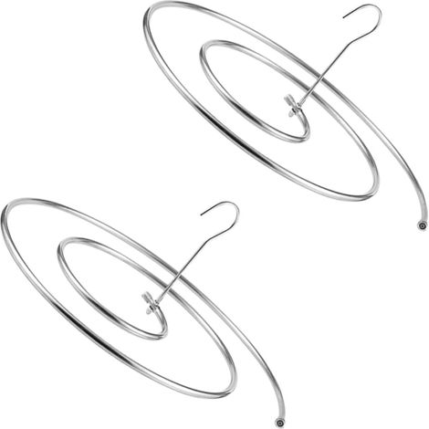 Colgador de sábanas en espiral de acero inoxidable (juego de 2) – Ahorra espacio y es versátil ideal para secar edredones y sábanas en casa. (1/5)