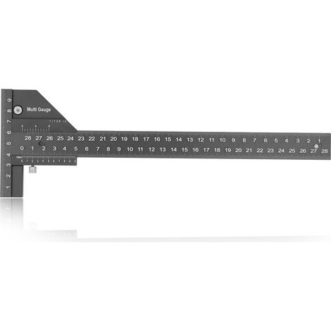 Règle de menuiserie en alliage d'aluminium T 0-280mm outil de mesure multifonction (1/5)