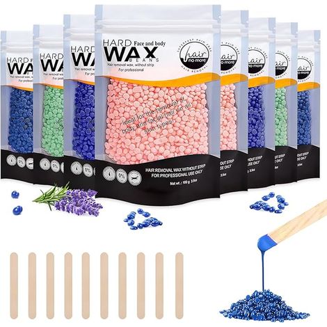 Chauffe-cire - Épilation numérique - avec 5 sachets de perles de cire, 10 spatules en bois (1/5)