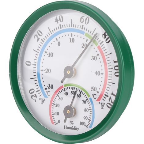 Mini thermomètre-hygromètre à aiguille, indicateur de température et d'humidité intérieures TH103B, cadran vert (1/5)