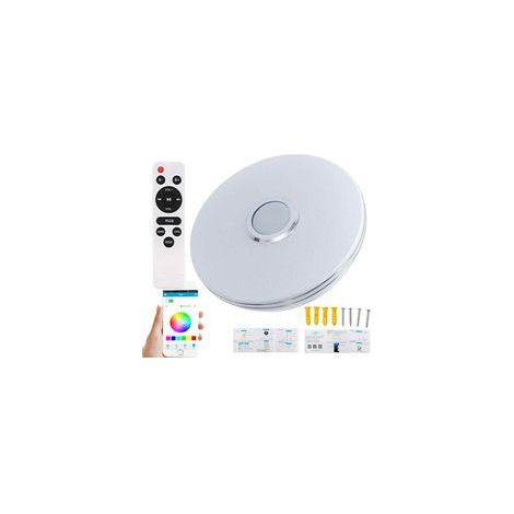 TAISHENGDA Plafonnier LED Bluetooth 30cm RGB 36W avec Haut-Parleur & Télécommande, Lampe Ronde Multicolore pour Salon/Chambre (1/5)