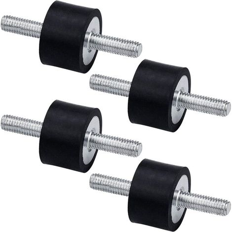Lot de 4 Supports d'Isolation Anti-Vibration en Caoutchouc, M8 30 x 20 mm Supports Amortisseurs de Vibrations Isolateur pour Voiture, Bateau, Bobines, Compresseur d'air
