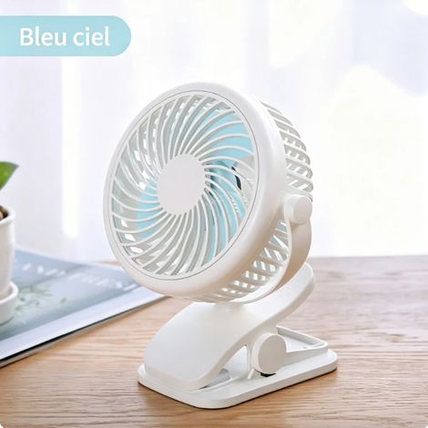 Nouveau mini-ventilateur : Silencieux, rechargeable par USB et à fort débit d'air — Modèle à clipser, idéal pour les chambres d'étudiants et les bureaux. (1/5)