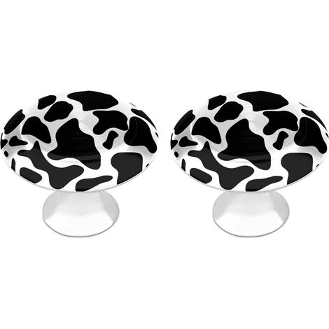 Lot de 2 boutons tiroir en acier inoxydable, 28 mm, motif vache (1/5)
