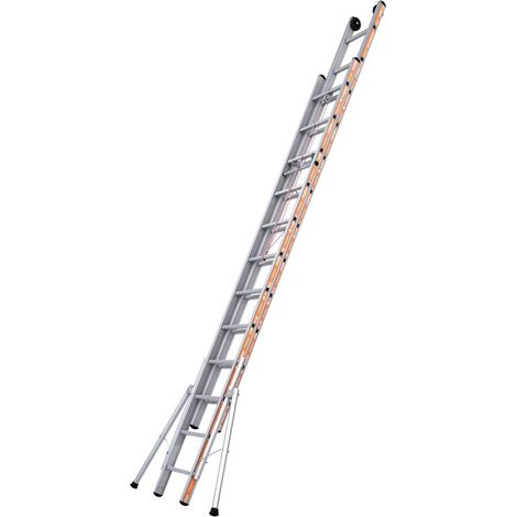 Tubesca Comabi – Échelle coulissante en aluminium 2 plans 6,04 m – Charge maximale 150 kg – Conforme EN 131 – Basculeur en aluminium moulé