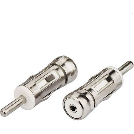 BEBUSINGOTO 2 piezas Adaptador de antena para coche, universal, para radio estéreo FM/AM, conector ISO a DIN (paquete de 2) para receptor de radio y audio de coche. (1/5)