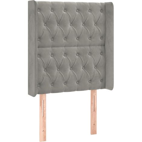 Maison Exclusive - Testiera ad Orecchio Grigio Chiaro 83x16x118/128 cm in Velluto (1/5)