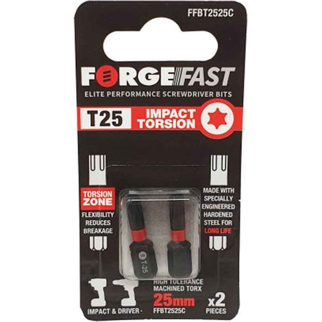 ForgeFast TORX® Compatible Impact Bit TX20 x 50mm (Card of 2) (1/3)