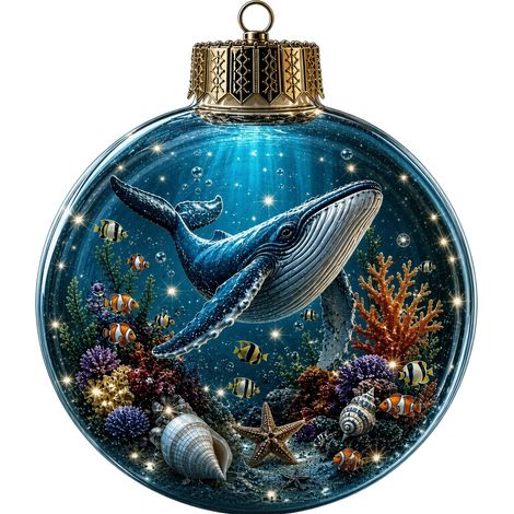Boule de Noël en cristal sur le thème de l'océan, décoration pour sapin de Noël, boule de cristal lumineuse, cadeau de Noël, modèle J avec lumières. (1/5)