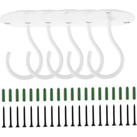 1 Ensemble Crochets Pour Plantes Suspendues Support Pour Plantes Noires Crochets Noirs Support Pour Vêtements Pour Serviettes Pour es Pour 5 pièces (1/5)