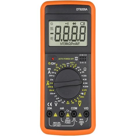 Multimètre numérique DT9205A, testeur de transistors AC/DC, testeur électrique NCV, multimètre analogique professionnel